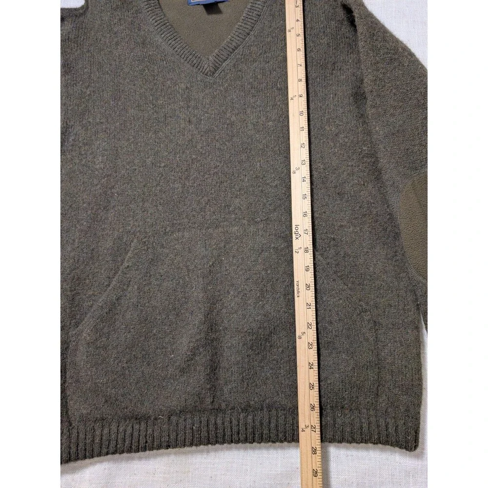 Vintage Woolrich V Neck 100% Shetland Wool Sweater With Elbow Patches (M/L?)